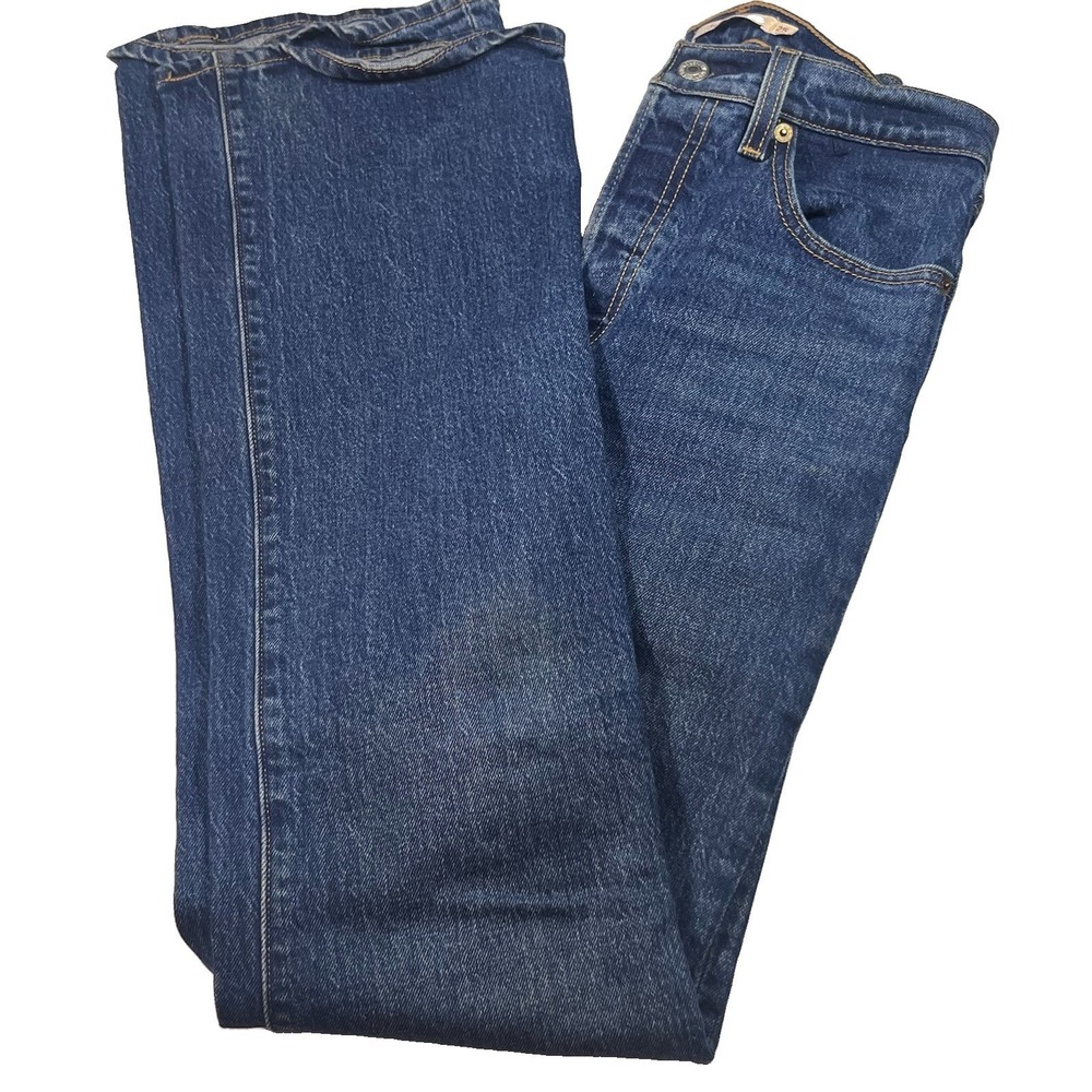 Levi's Women's 25 X 33 Ribcage Boot Jeans Premium Blue Denim High Rise EUC